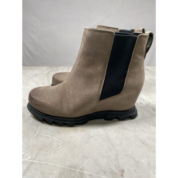 Sorel Joan Of Arctic Boots Women’s  8.5 Wedge Chelsea Slip-On Brown Suede - Picture 6 of 12